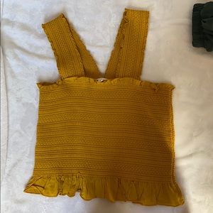 LA Hearts Stretchy crochet tank top with ruffles